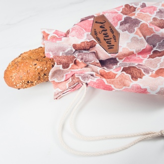 Bolsa de pan estampada con etiqueta Natural